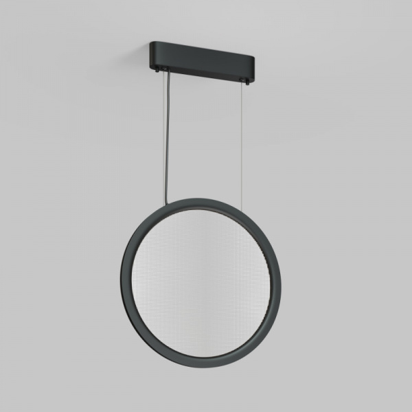 Подвесной светильник вертикальный VEIL, 25 Вт, ?450?1950 мм, LED 2700-6000K, IP20, пульт Д/У (в комплекте), черный, алюминий, акрил