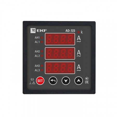 EKF PROxima Амперметр AD-723 цифровой на панель (72х72) трехфазный