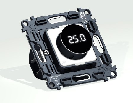 Механизм терморегулятора с цифровым дисплеем с датчиком для теплого пола 16A-250V QUANT (EXTRA CONTROL) VM1385