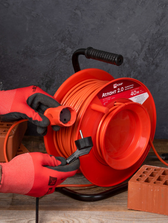 EKF PROxima Удлинитель на катушке "Атлант 2.0" 1 гнездо 40м без заземления  ПВС 2*0,75 6А/1,3кВт