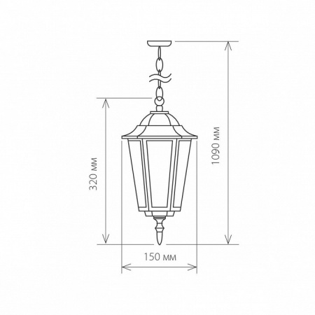 Уличный подвесной светильник IP44 GL 1004H черное золото Elektrostandard Claro a035742