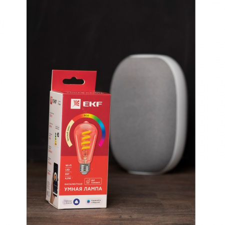 EKF Connect Умная филаментная RGB лампа E27 ST64 EKF Connect Умная филаментная RGB лампа E27 ST64