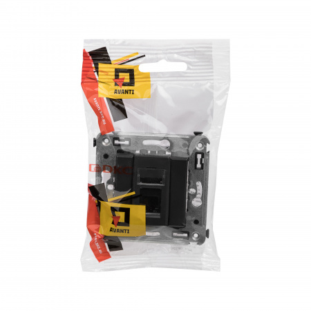 DKC Avanti Черный матовый телефонная розетка RJ-12 одинарная