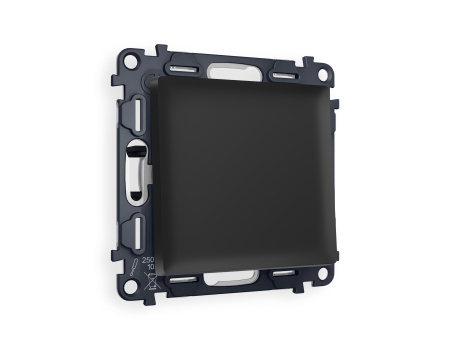 Комплект механизма 1-клавишного выключателя ALFA MA801010 Черный матовый QUANT