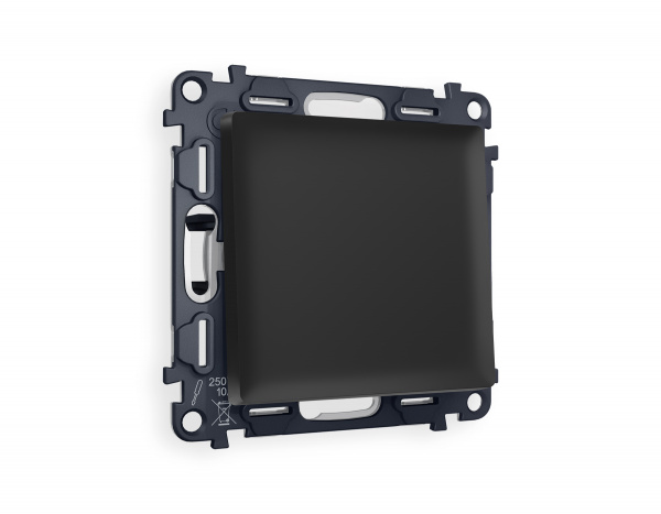 Комплект механизма 1-клавишного перекрестного выключателя ALFA MA801030 Черный матовый QUANT