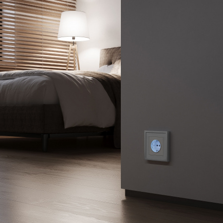 Розетка с подсветкой (белый матовый) W1171461