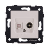 Розетка двойная TV (мама) + RJ45 Cat.6, кашемир матовый Kollinger REA-021CM для Aspekt, Eleganz, Reflex
