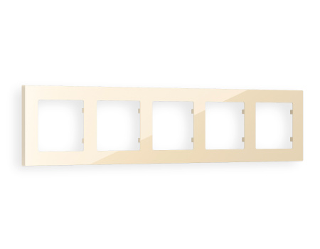 Рамка ALFA Techno (Бежевый глянец) 5-ая AF220305