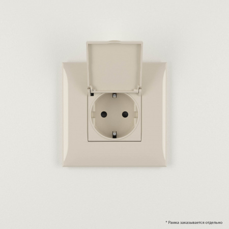 DKC Avanti Ванильная дымка Розетка с крышкой 2P+E