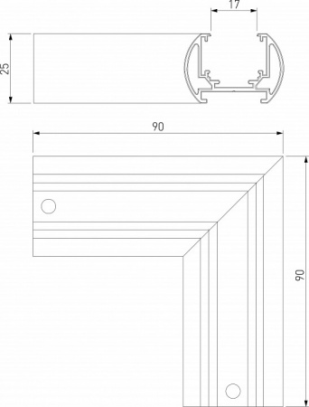 Slim Magnetic Коннектор угловой для шинопровода Round накладной (черный) 85135/00 Elektrostandard Slim Magnetic a065259