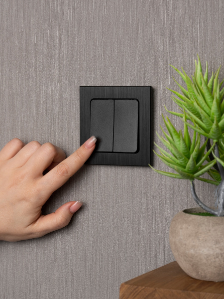 EKF PROxima Стокгольм Черный Выключатель проходной 2-кл, 10А ,винт.клеммы