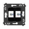 DKC Avanti Компьютерная розетка RJ-45 без шторки в стену, кат.6 двойная, Черный квадрат