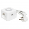 EKF PROxima Удлинитель "Куб" 2 гнезда 2USB 2,4А+Type C + Ночник 1,3 метра 1мм2