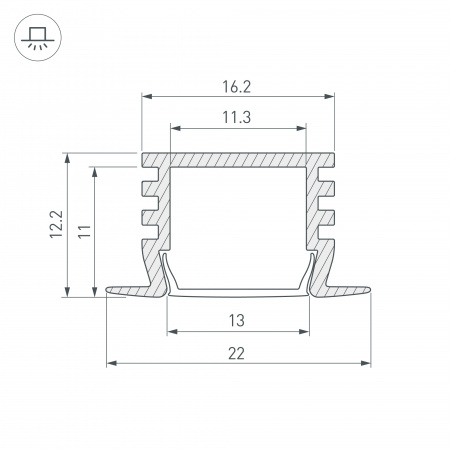 Профиль Arlight PDS-F-2000 ANOD 012083