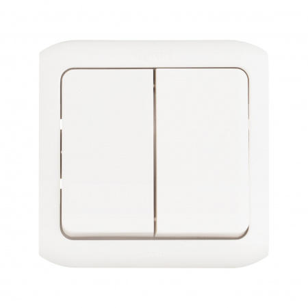 Legrand Quteo Белый Выключат 2-клавишный IP44 10А