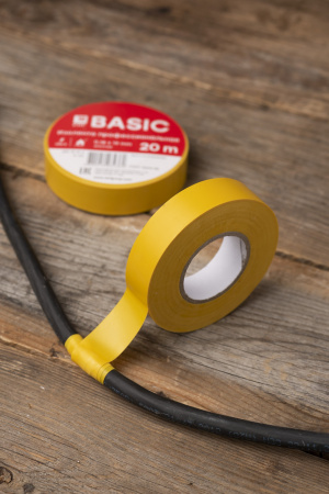 EKF Basic Изолента класс А (0,18х19мм) (20м.) желтая