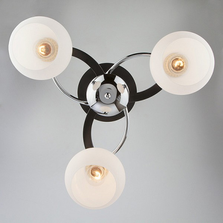 Люстра с плафонами 9654/3 хром / венге Eurosvet Larion