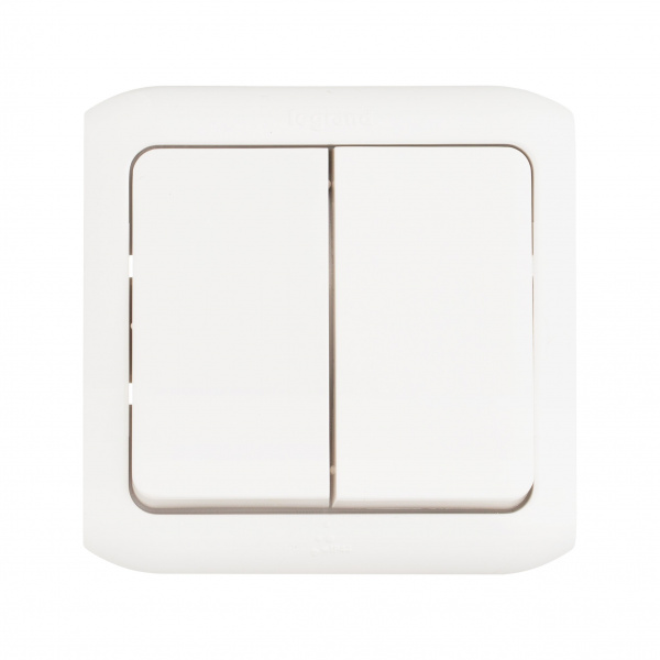 Legrand Quteo Белый Выключат 2-клавишный IP44 10А