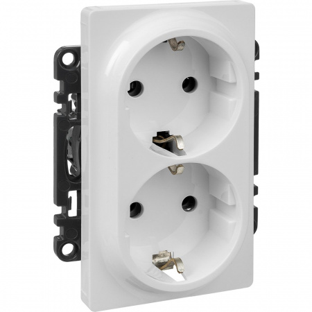 Legrand Valena LIFE DIY Бел Розетка 2-ая с/з, безвинт.зажим
