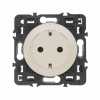 Legrand Celiane2 Бежевый Розетка с плоской лицевой панелью с/з, безвинтовой зажим (накладка+механизм)