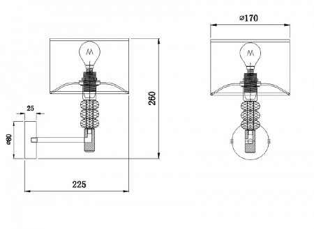 Настенный светильник (бра) MOD527WL-01N Maytoni Lincoln