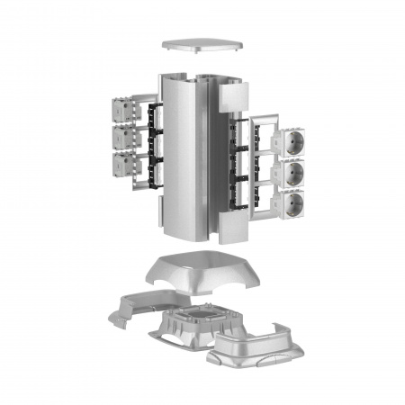 DKC Миниколонна алюминиевая 0,35 м, цвет светло-серебристый металлик