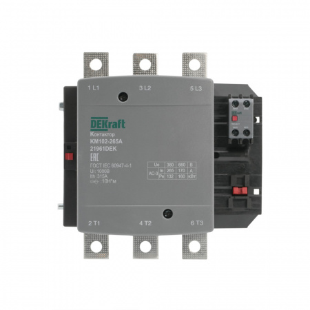 Dekraft Контактор 265А 220В_АС АС3_ АС4 1НО+1НЗ КМ-102