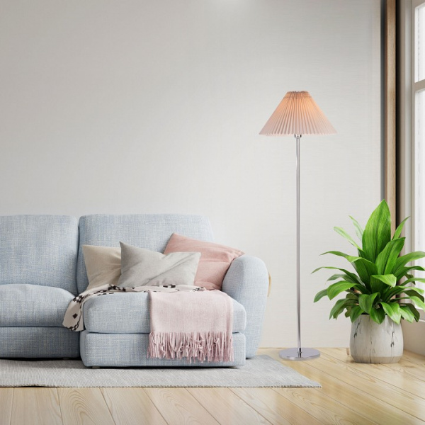 Классический напольный светильник 01133/1 хром/серый Eurosvet Peony Классический напольный светильник 01133/1 хром/серый Eurosvet Peony