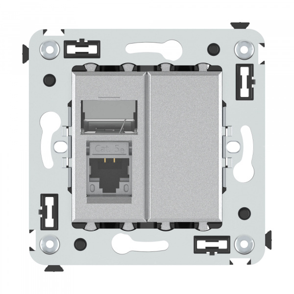 DKC Avanti Закаленная сталь Компьютерная розетка RJ-45 одинарная  категория  5e экранированная
