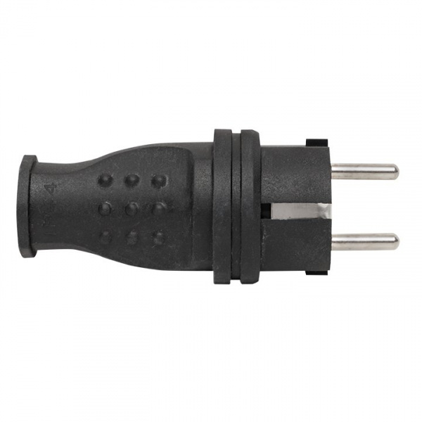 EKF Basic Вилка прямая каучуковая 230В, 2P+PE, 16A, IP44