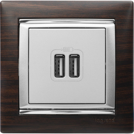 Legrand Valena Алюминий Розетка 2-ая USB