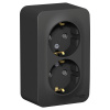 SE Blanca наруж Антрацит Розетка 2-ая с/з со шторками., 16А, 250В