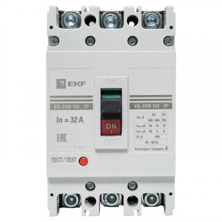 EKF PROxima Автоматический выключатель ВА-99М 100/ 32А 3P 35кА