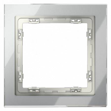 Рамка стеклянная VOLTUM S70 на 1 пост, (сталь, стекло)