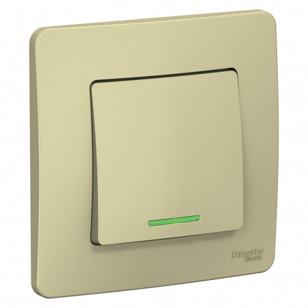 SE Blanca внутр Беж Переключатель 1-клавишный (cх.6) с подсветкой, 10А, 250B