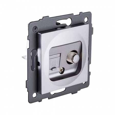 Розетка двойная спутниковая SAT + RJ45 Cat.6, серый Kollinger REA-022GY для Aspekt, Eleganz, Reflex