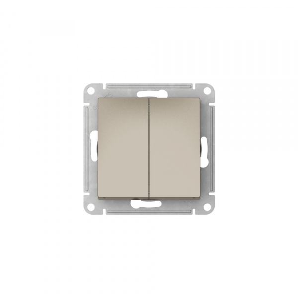 Systeme Electric AtlasDesign Шампань Переключатель 2-клавишный, сх.6/2, 10АХ, мех., быстрозажим. клем.