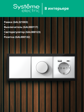 Systeme Electric ArtGallery Pure Органическое стекло Черный Рамка 3-ая