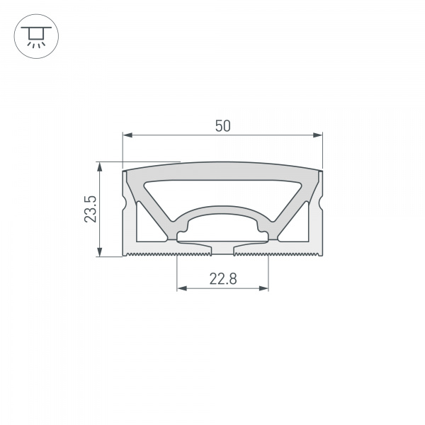 Силиконовый профиль WPH-FLEX-5025-TOP-S23-5m WHITE (Arlight, Силикон)