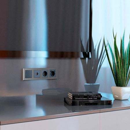 Розетка с заземлением (Hammar черный) W1271008