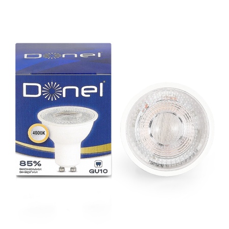 Donel Светодиодная лампа 7Вт, MR16, 220В, GU10, 4000K, 560Лм, Ra>80, 60°, D50хH55мм, Dim Triac, DN03001N7GU10Dim