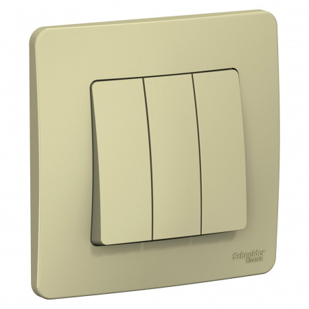 SE Blanca внутр Беж Выключатель 3-клавишный (cх.1+1+1), 10А, 250B