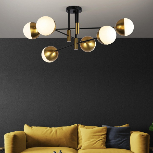 Потолочная люстра в стиле лофт 70129/6 латунь Eurosvet Nuvola