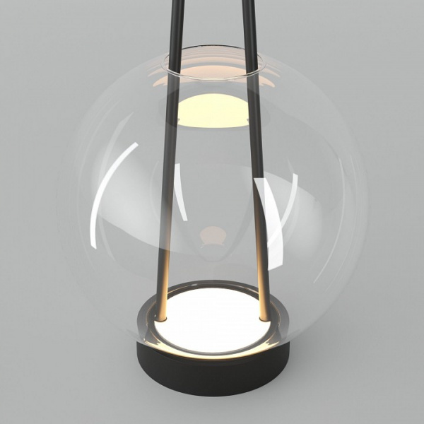 Настольный светодиодный светильник со стеклянным плафоном 80507/1 черный Eurosvet Frasco