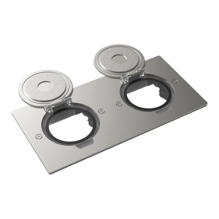 Лючок Surface 4 мод. (2 мод. 45х45 мм.), круглая крышка, никель, IP44