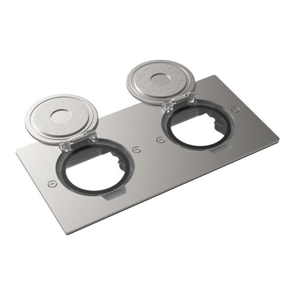 Лючок Surface 4 мод. (2 мод. 45х45 мм.), круглая крышка, никель, IP44
