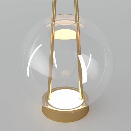 Настольный светодиодный светильник со стеклянным плафоном 80507/1 латунь Eurosvet Frasco