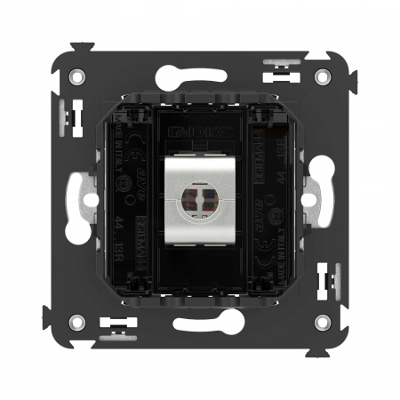 DKC Avanti Компьютерная розетка RJ-45 без шторки в стену, кат.5e одинарная экранированная, Черный квадрат