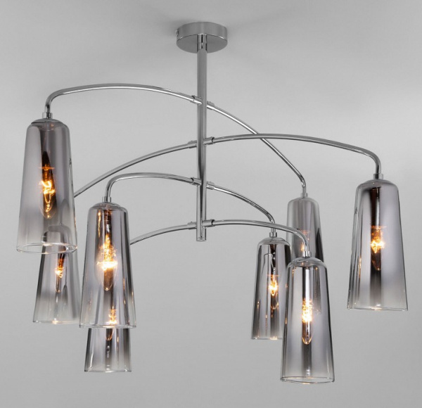 Потолочная люстра со стеклянными плафонами 70137/8 хром Eurosvet Omber