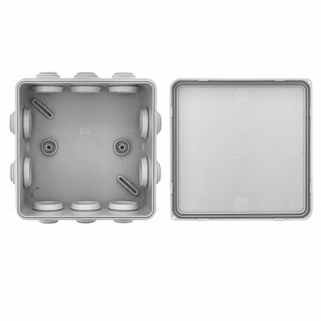 EKF PROxima Коробка распределительная КМР-030-014 с крышкой (100х100х50), 10 мембр. вводов IP55 розн.стикер